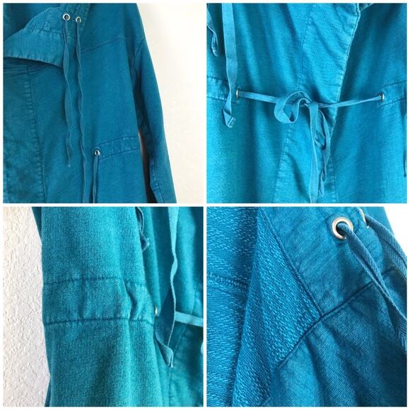 Soft Surroundings Drapey Open Front Drawstring Waist Pockets Jacket PM M Petite - Picture 10 of 15